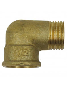 Codo latón hembra 1/2" macho 1/2"