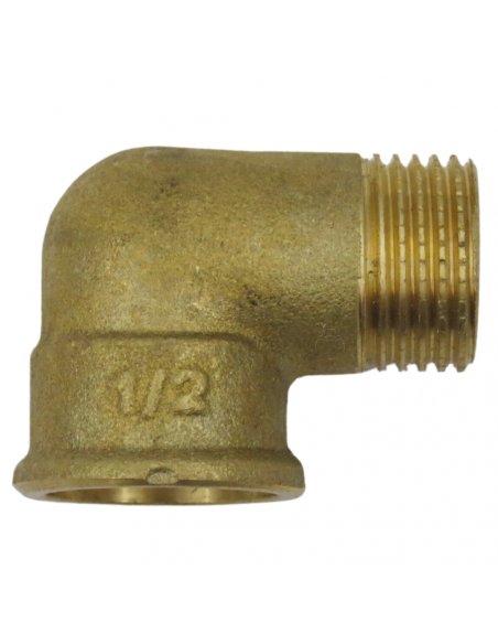 Codo latón hembra 1/2" macho 1/2"