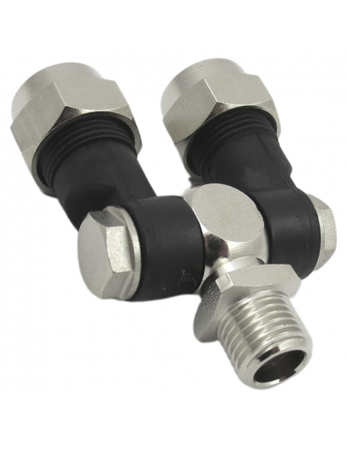 Portaboquillas doble articulado rosca macho 1/4" fumigación