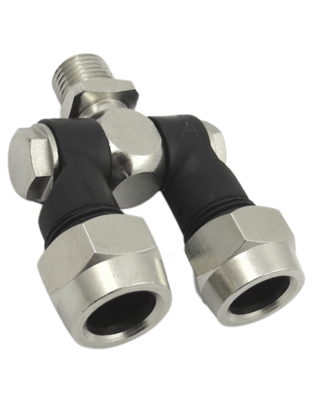 Portaboquillas doble articulado rosca macho 1/4" fumigación