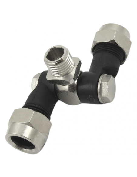 Portaboquillas doble articulado rosca macho 1/4" fumigación