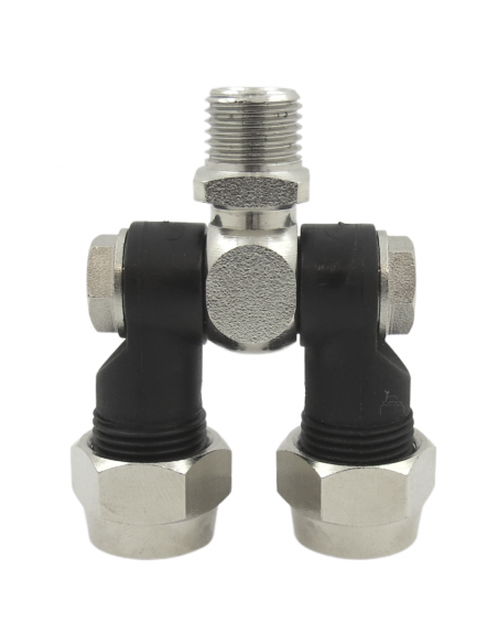 Portaboquillas doble articulado rosca macho 1/4" fumigación