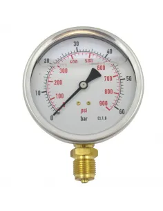 MANÓMETRO GLICERINA INOX. Ø 100 MM. 0-60 BAR.