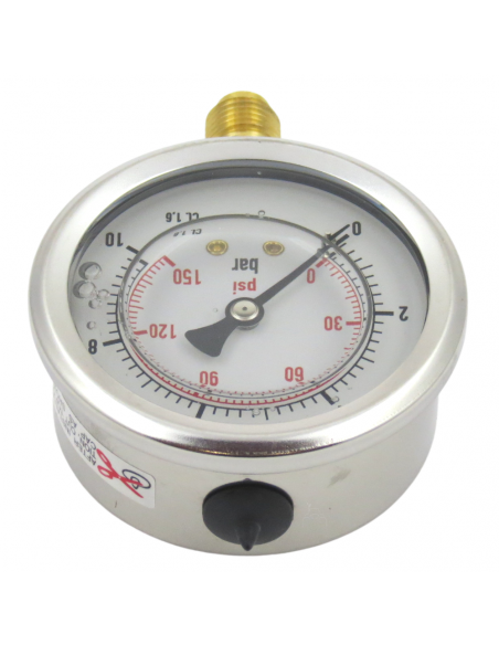 Manómetro glicerina inoxidable para fumigación 63MM 0-10 1/4"