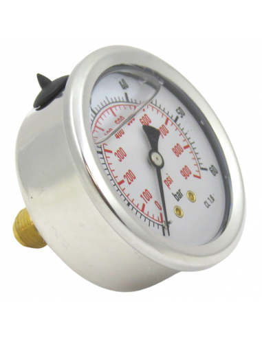 Manómetro Glicerina Inox. Dia. 63 mm 0-60 Bar Post 1/4