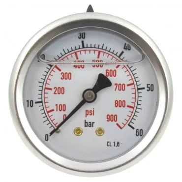 Manómetro Glicerina Inox. Dia. 63 mm 0-60 Bar Post 1/4