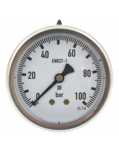 Manómetro Glicerina Inox. Dia. 63 mm 0-60 Bar Post 1/4