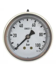 Manómetro Glicerina Inox. Dia. 63 mm 0-60 Bar Post 1/4