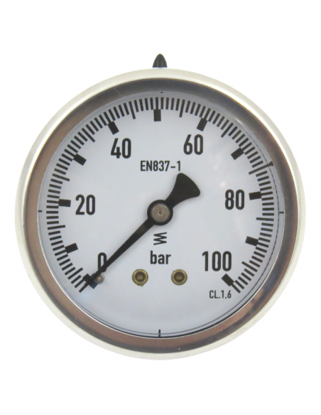 Manómetro Glicerina Inox. Dia. 63 mm 0-60 Bar Post 1/4