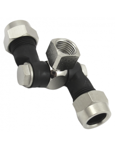 Portaboquillas doble articulado rosca hembra1/4" fumigación