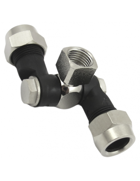 Portaboquillas doble articulado rosca hembra1/4" fumigación