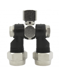 Portaboquillas doble articulado rosca hembra1/4" fumigación