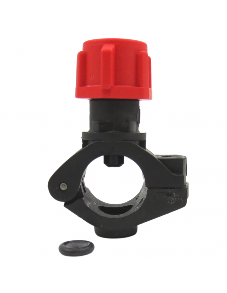 Portaboquillas fumigación con abrazadera con Tuerca 3/8 sin Antigota