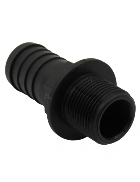 Racor Recto Rosca Macho 3/4- 25 mm plástico