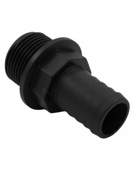 Racor Recto Rosca Macho 3/4- 25 mm plástico