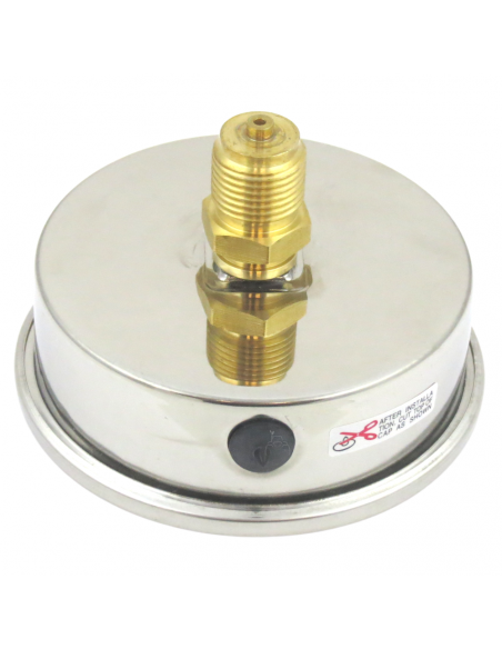 Manómetro de glicerina INOX de Ø 100 mm 0-60 Bar grande rosca 1/2".