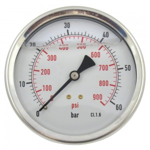 Manómetro de glicerina INOX de Ø 100 mm 0-60 Bar grande rosca 1/2".