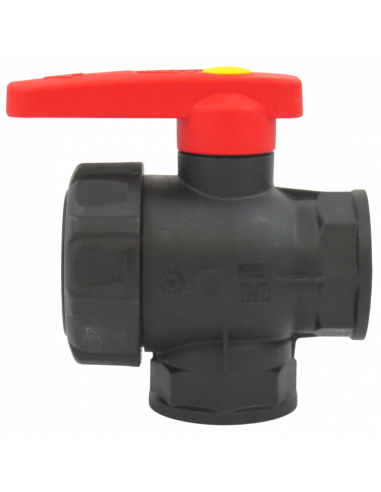 Válvula de bola 3 vías de flujo continuo 1"1/4