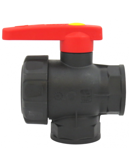 Válvula de bola 3 vías de flujo continuo 1"1/4