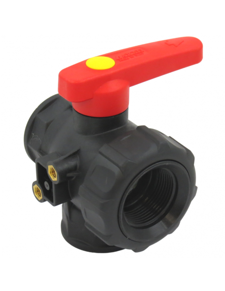 Válvula de bola 3 vías de flujo continuo 1"1/4