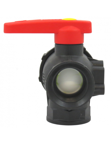 Válvula de bola 3 vías de flujo continuo 1"1/4