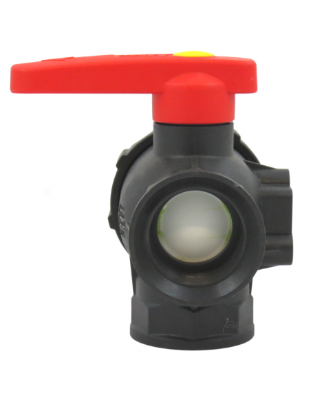 Válvula de bola 3 vías de flujo continuo 1"1/4