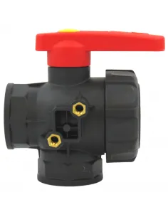 Válvula de bola 3 vías de flujo continuo 1"1/4