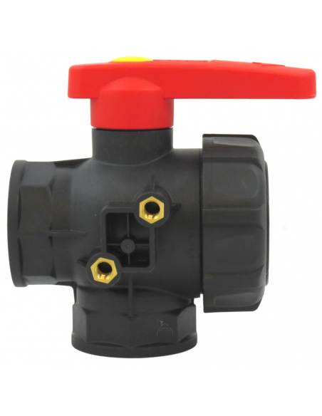 Válvula de bola 3 vías de flujo continuo 1"1/4