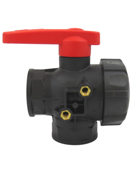 Válvula de bola 3 vías de flujo interrumpido 1"1/4