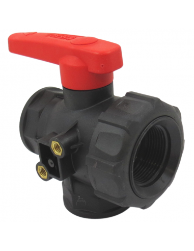 Válvula de bola 3 vías de flujo interrumpido 1"1/4