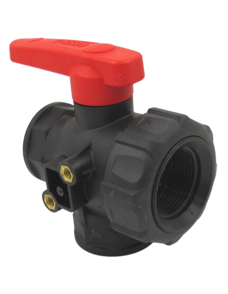 Válvula de bola 3 vías de flujo interrumpido 1"1/4