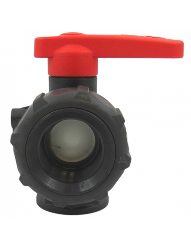 Válvula de bola 3 vías de flujo interrumpido 1"1/4