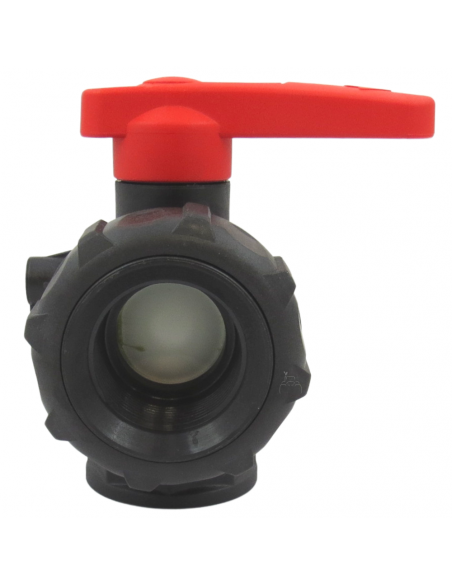 Válvula de bola 3 vías de flujo interrumpido 1"1/4