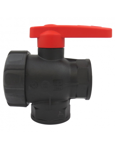 Válvula de bola 3 vías de flujo interrumpido 1"1/4