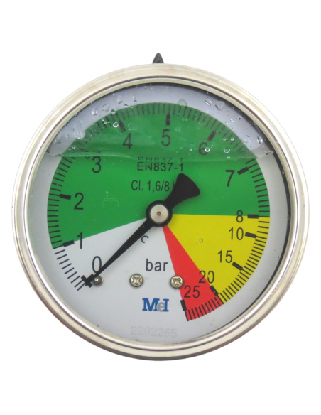 Manómetro Glicerina Isométrico Inox. Ø 63 Mm. 0-20/60 Bar. 1/4"