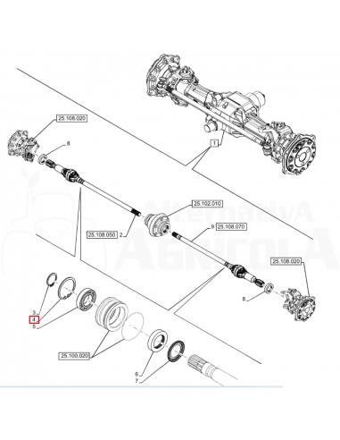 Anillo de seguridad eje delantero Case-IH, New Holland 16873576