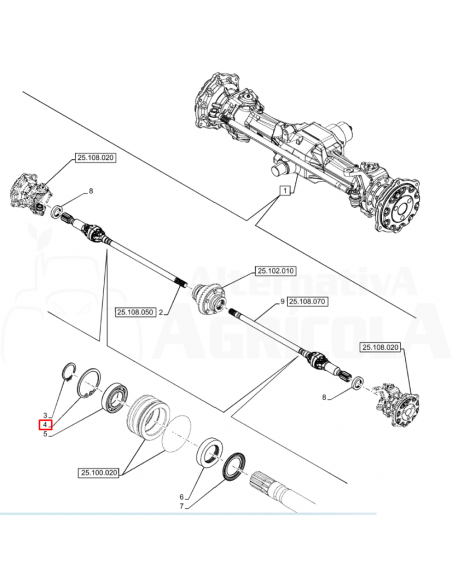 Anillo de seguridad eje delantero Case-IH, New Holland 16873576