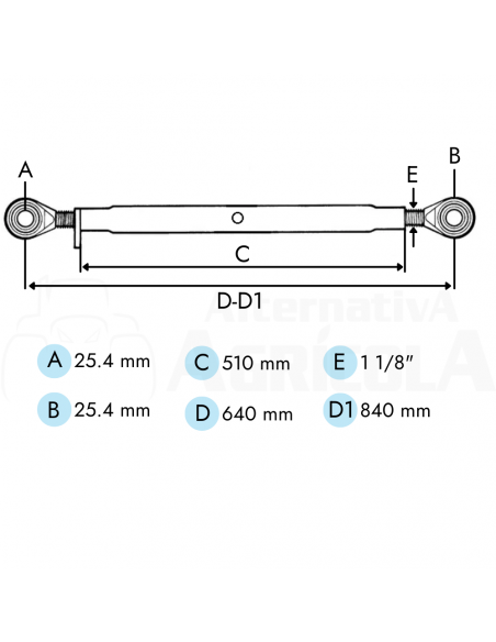 Tercer punto Cat-2ª 640 - 840 mm TL3003022GP
