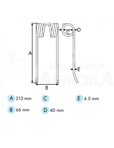 Muelle recogedor pick up empacadora John Deere E41833 
