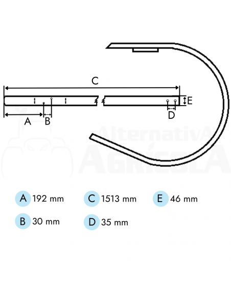 Chapa pick up recogedor empacadora Welger varios modelos 1115420501