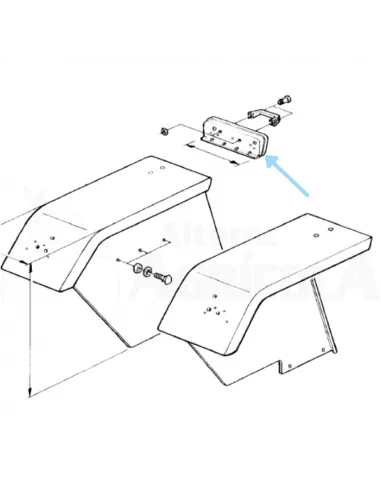 Soporte mango y piloto delantero 488 mm John Deere L34307