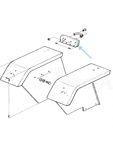 Soporte mango y piloto delantero 488 mm John Deere L34307
