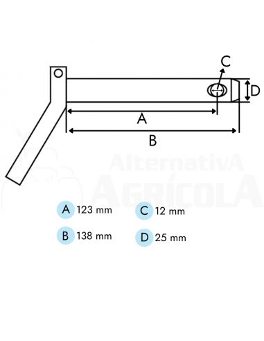 Bulon 25 x 123 mm con asa