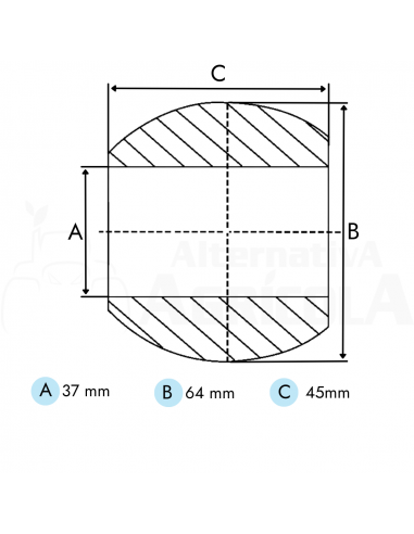 Bola 38 x 64 mm para enganche rápido