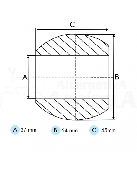 Bola 38 x 64 mm para enganche rápido