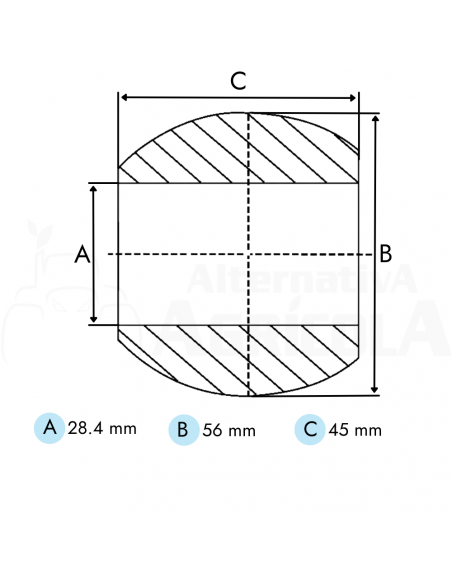 Bola 28.4 x 56 mm para enganche rápido