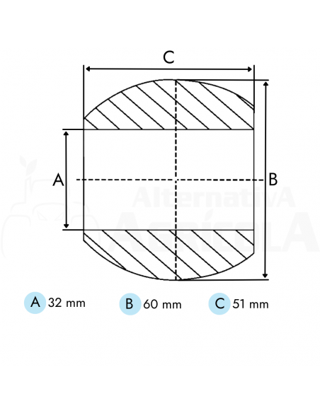 Bola tercer punto 32 x 60 mm