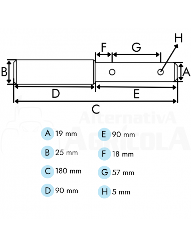 Bulón doble 19 - 25 mm