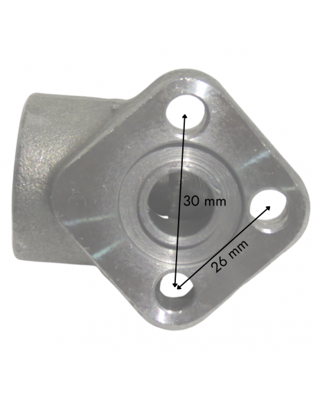 Brida en codo rosca hembra 1/2" para bombas hidráulicas