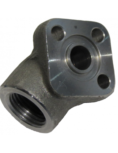 Brida en codo rosca hembra 1/2" para bombas hidráulicas